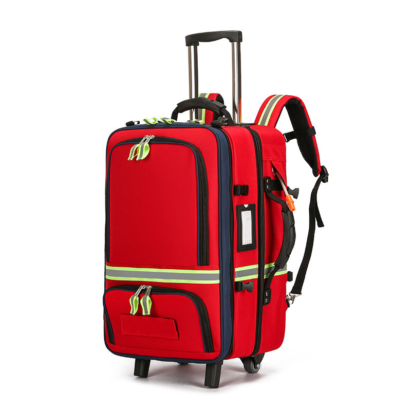 Carro de Emergencia Médica para Doctores con Ruedas Mochila de Carro con Sección para Cilindro de Oxígeno