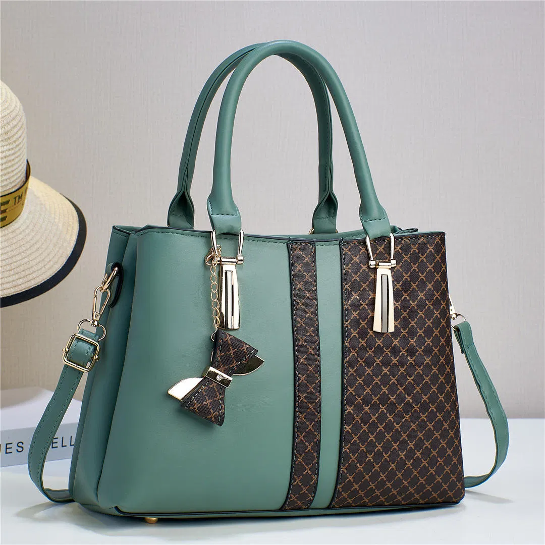 Bolso de cubo para mujeres con gran capacidad y lazo de cuadros