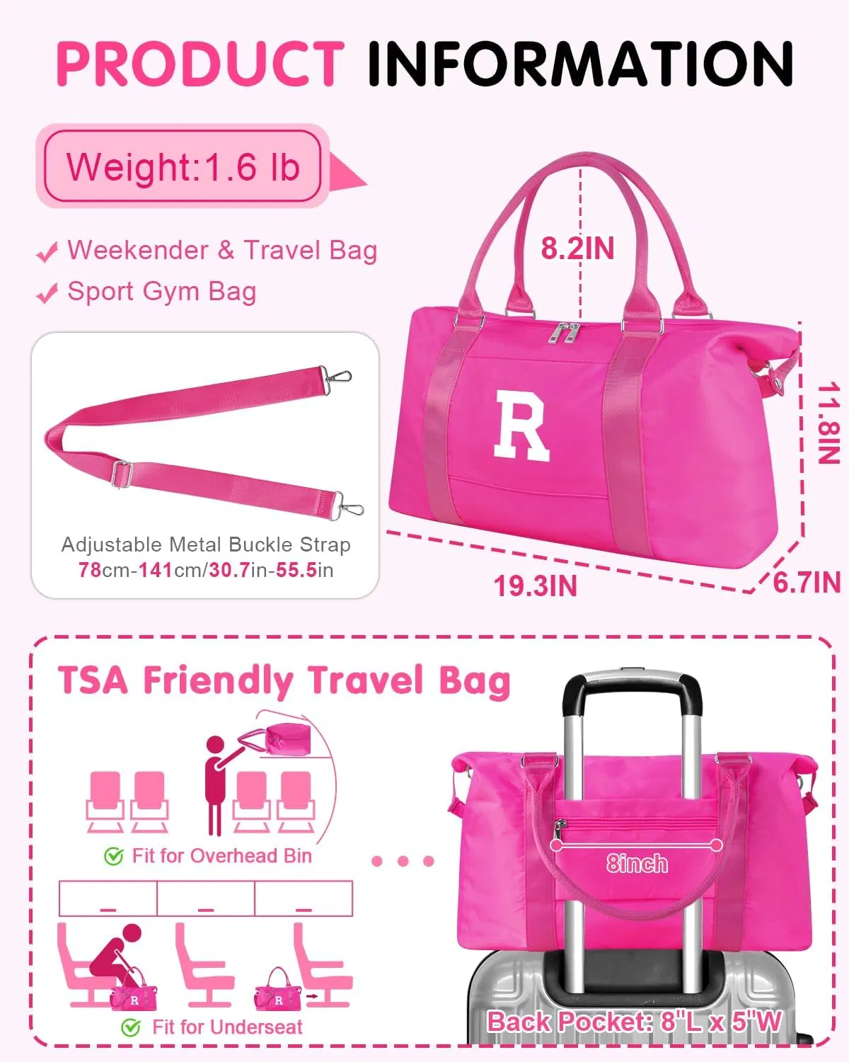 Bolsa de deporte impermeable y ligera para deportes y escapadas de fin de semana
