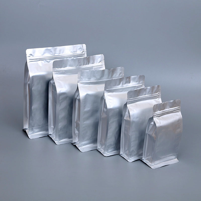 Bolsa de comida con cierre de aluminio, bolsa de café, empaquetado de comida, sellado de ocho lados, bolsa de bocadillos en acordeón