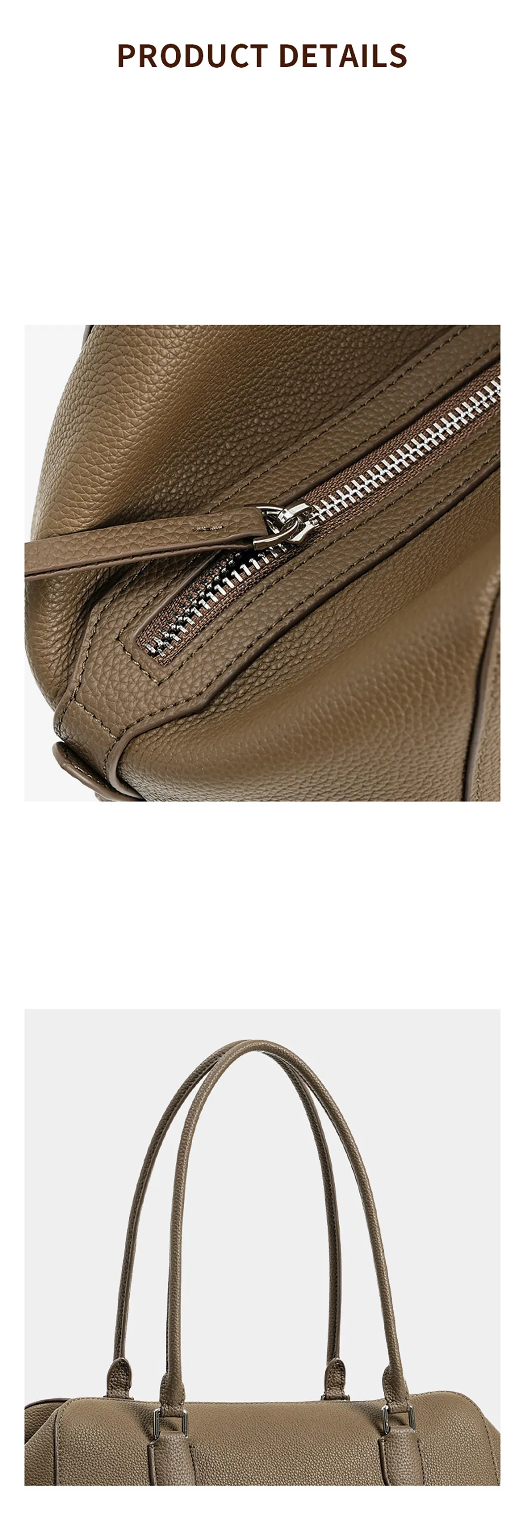 Bolso Baguette Avanzado de Moda de Cuero Genuino para Damas Bolso de Axila