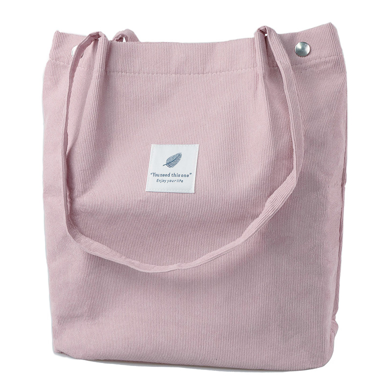 Bolsa de hombro de corduroy de color personalizado con bolsillos
