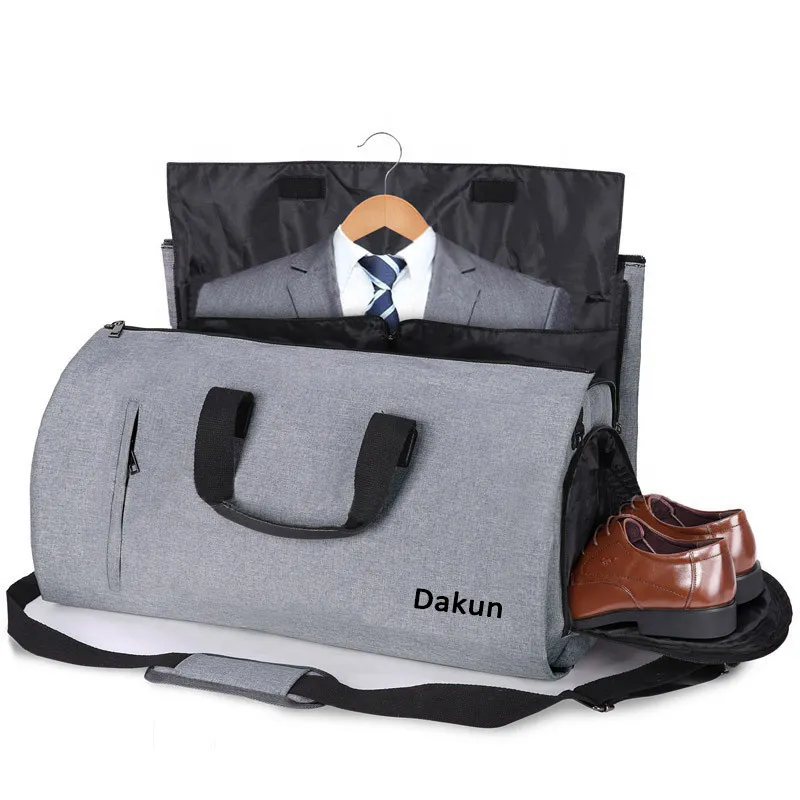 Bolsa de traje plegable personalizada para llevar, bolsa de viaje deportiva de fin de semana