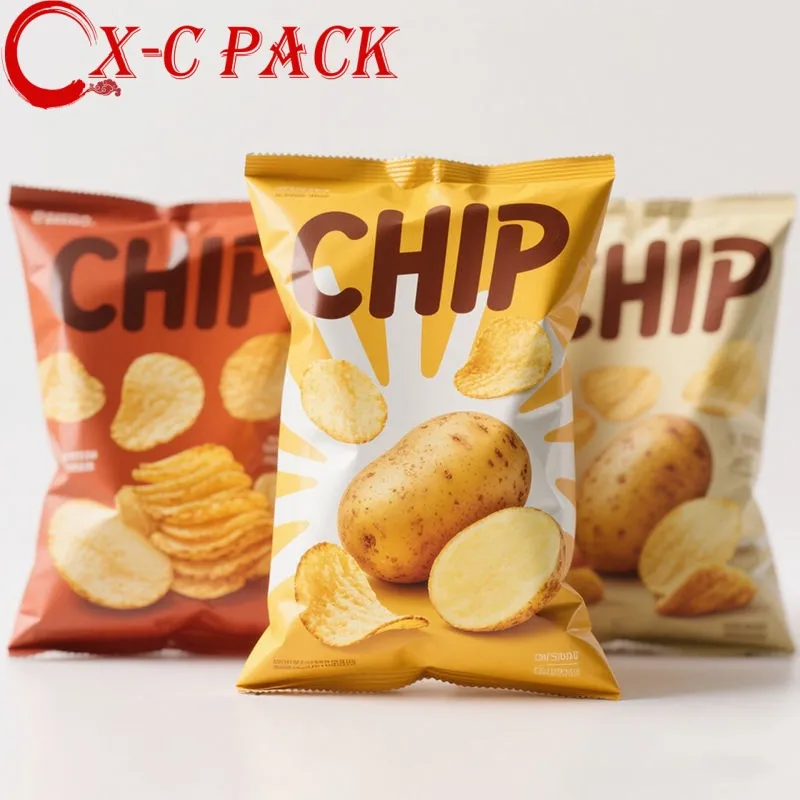 Bolsa de acordeón de sellado térmico personalizada de aluminio para empaquetado de papas fritas con sabor, nueces y galletas