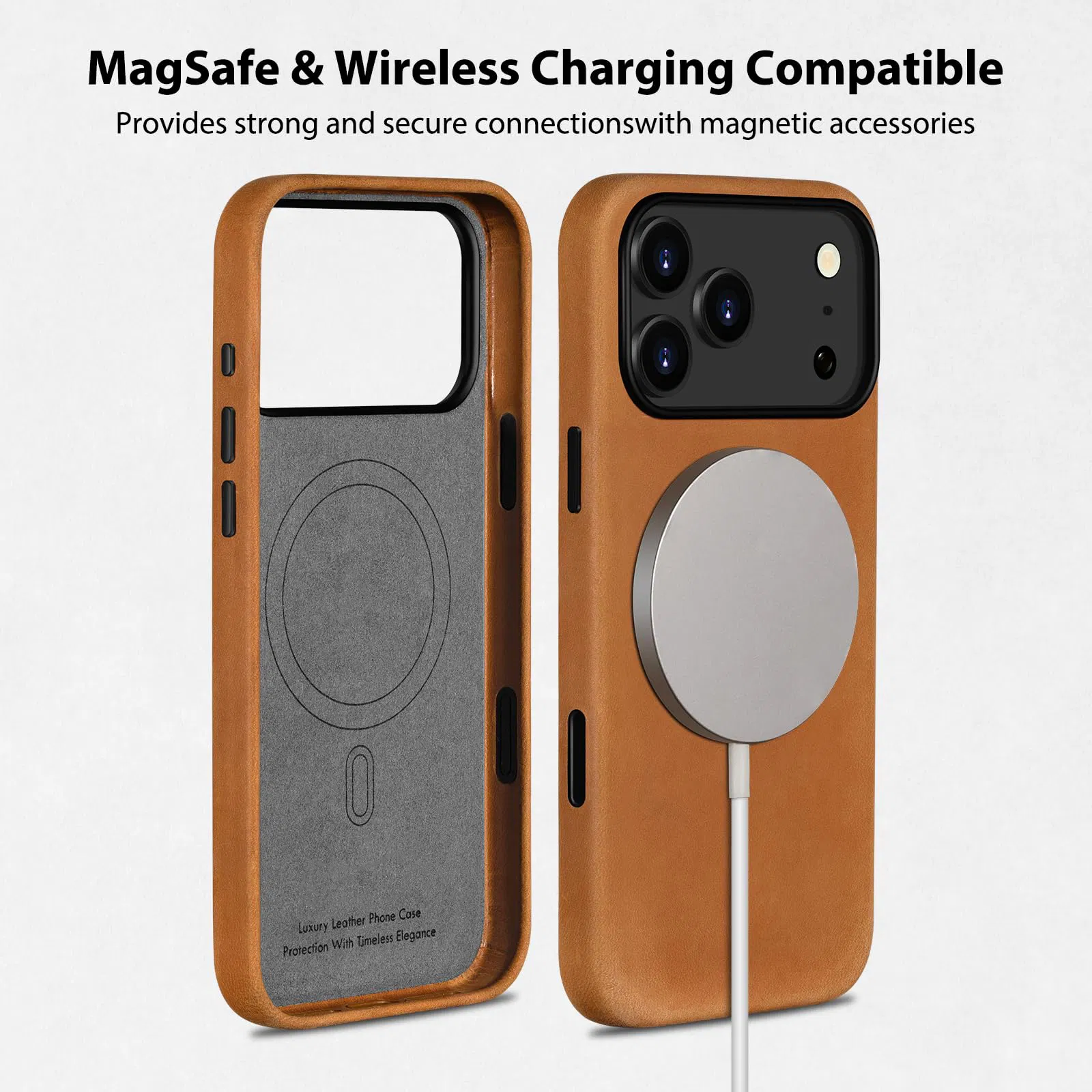 Fundas de teléfono móvil de cuero magnéticas Magsafe para iPhone 17 PRO/17 PRO Max