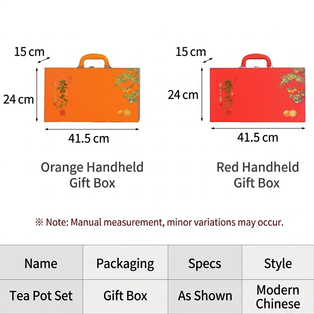 Juego de regalo de té chino Lucky Orange premium - diseño de maletín portátil para el Año Nuevo Lunar y regalos de prosperidad
