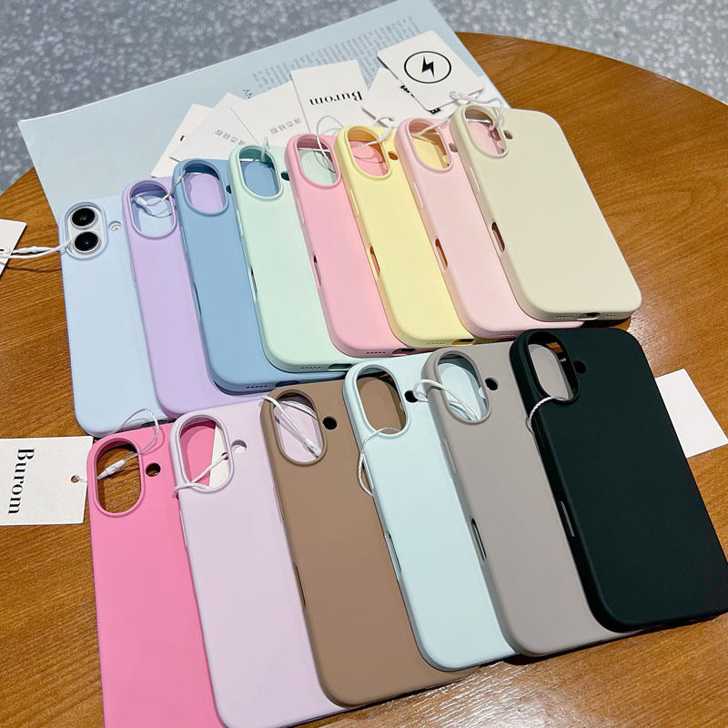 Funda de teléfono de silicona líquida personalizada con logo para iPhone 17, Funda suave a prueba de golpes con forro de microfibra, venta al por mayor de fábrica