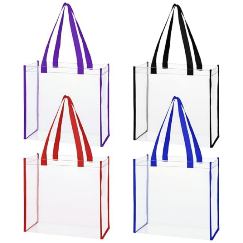 Bolsa grande de PVC transparente, tote de playa, bolso de hombro, bolsa de supermercado, bolsa de compras, bolsa de trabajo