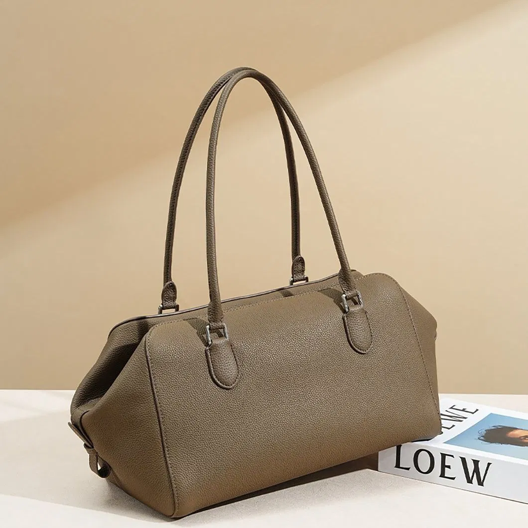 Bolso Baguette Avanzado de Moda de Cuero Genuino para Damas Bolso de Axila