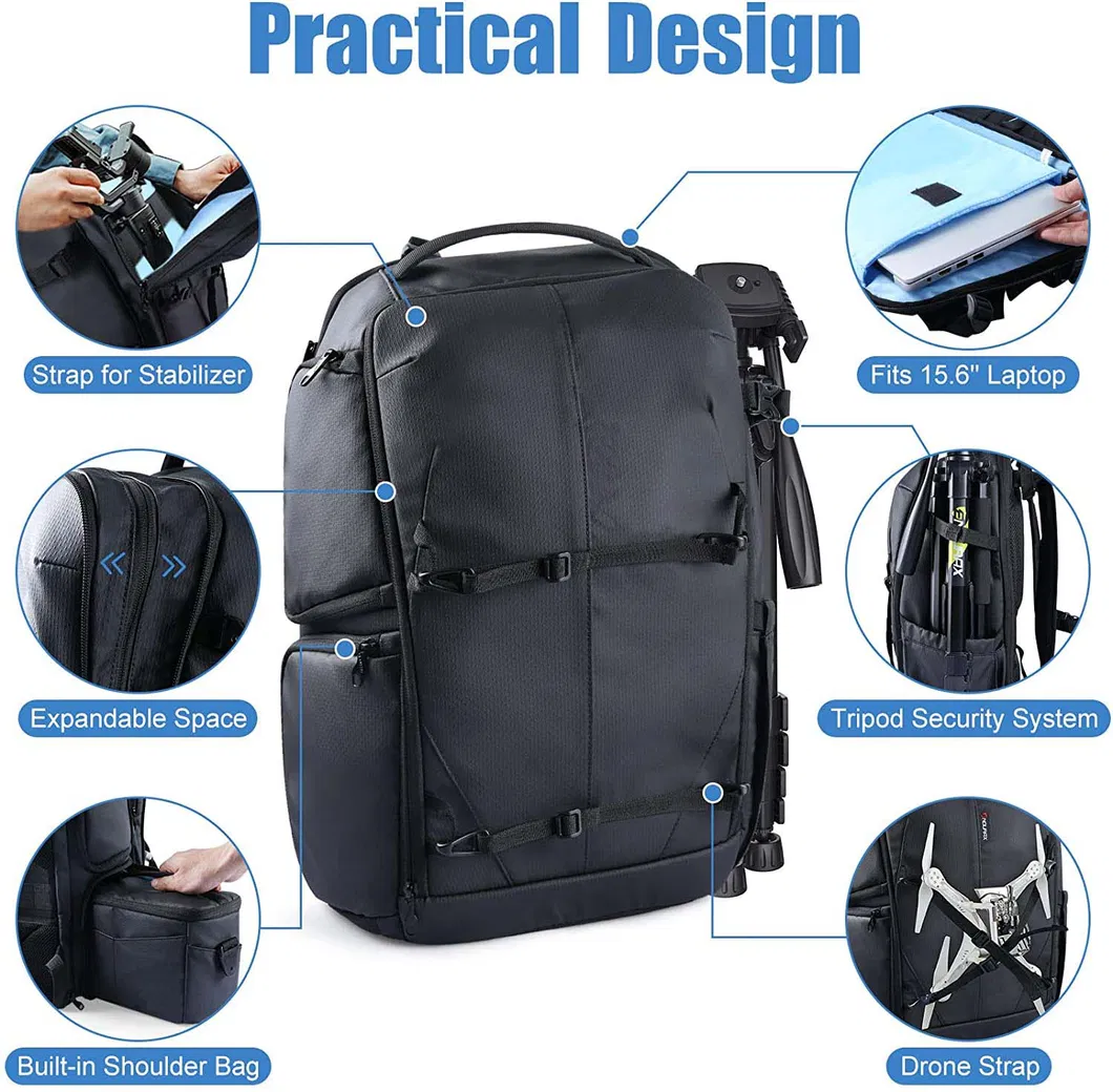 Mochila impermeable para cámara DSLR con compartimento para laptop