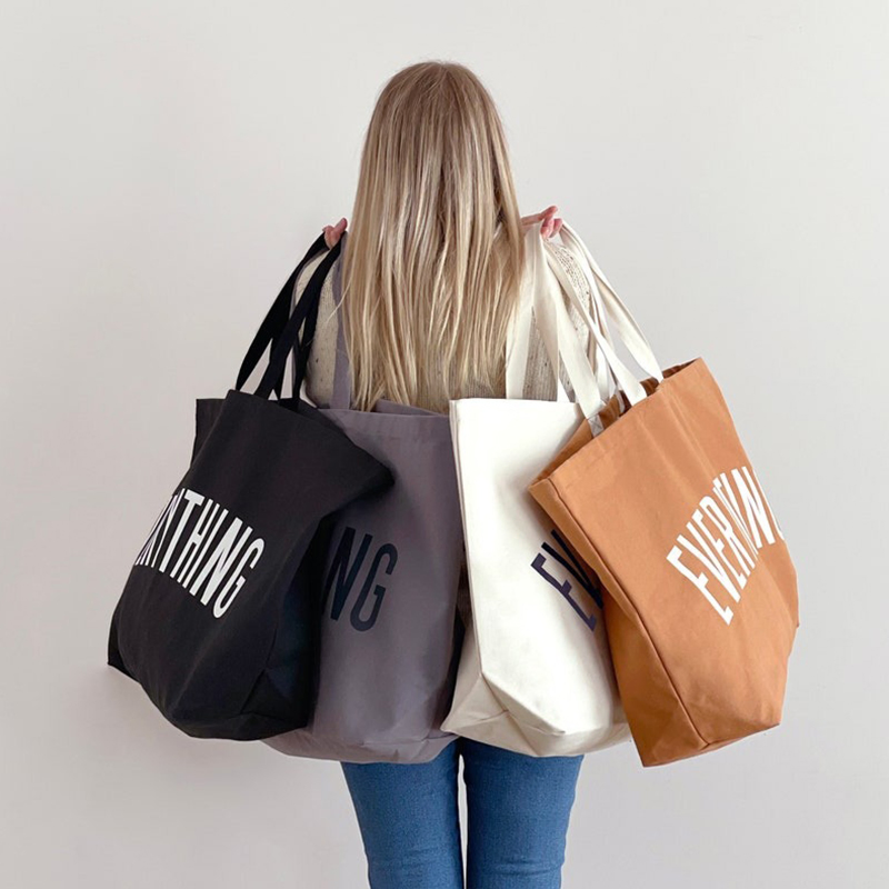 Bolsa de playa de lienzo personalizada con logo impreso, bolsa de viaje y compras de gran tamaño