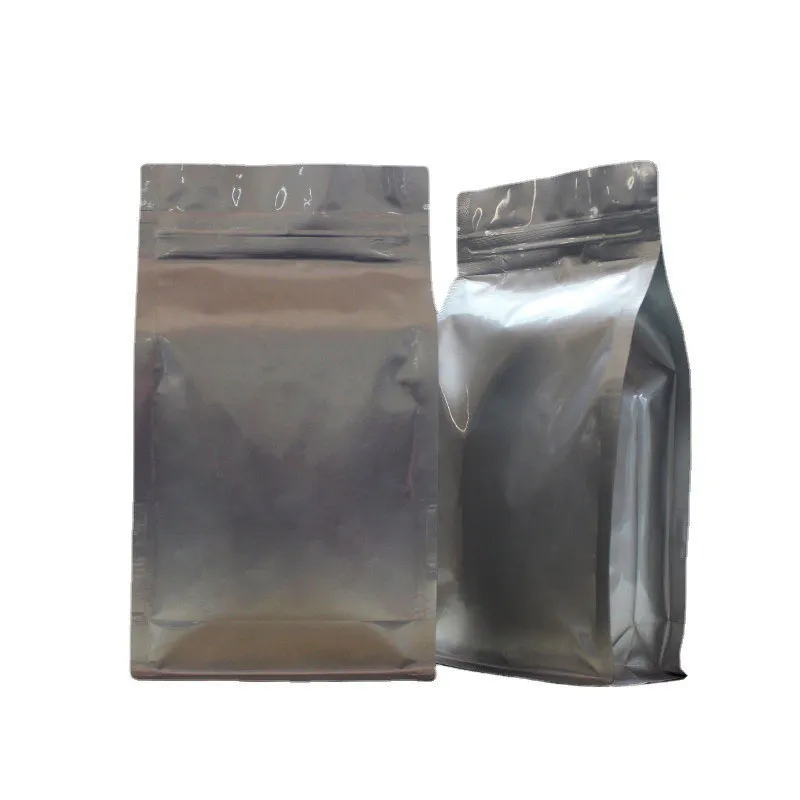 Bolsa de comida con cierre de aluminio, bolsa de café, empaquetado de comida, sellado de ocho lados, bolsa de bocadillos en acordeón