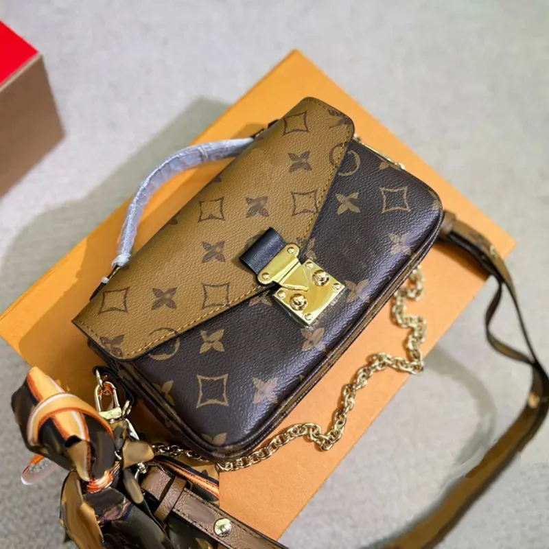 Mujeres Moda bolsos cruzado Top Real piel Baguette Cruz cuerpo Bolsas de cadenas