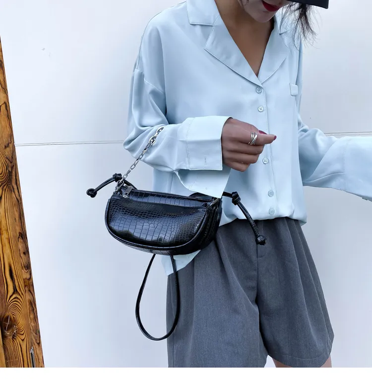 Bolso cruzado retro de un hombro tipo baguette para el sobaco