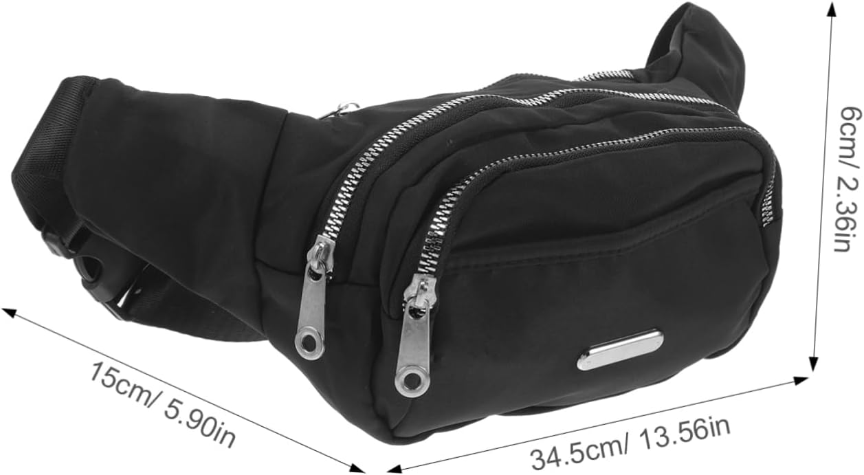Bolso de Cintura de Moda para Mujeres con Doble Cremallera, Funda para Teléfono, Bolso de Cintura Estiloso para Correr, Viajar y Entrenamientos, Capacidad de Bandolera, Riñonera
