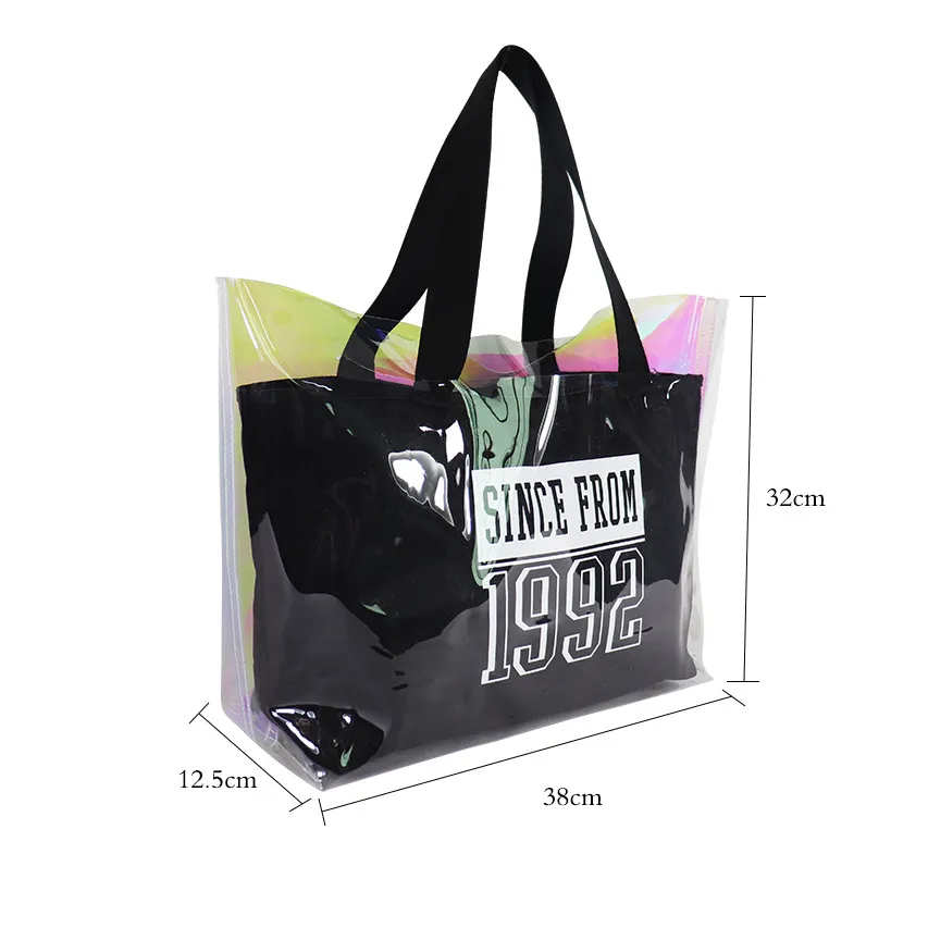 Bolsas de playa personalizadas de PVC transparente holográfico