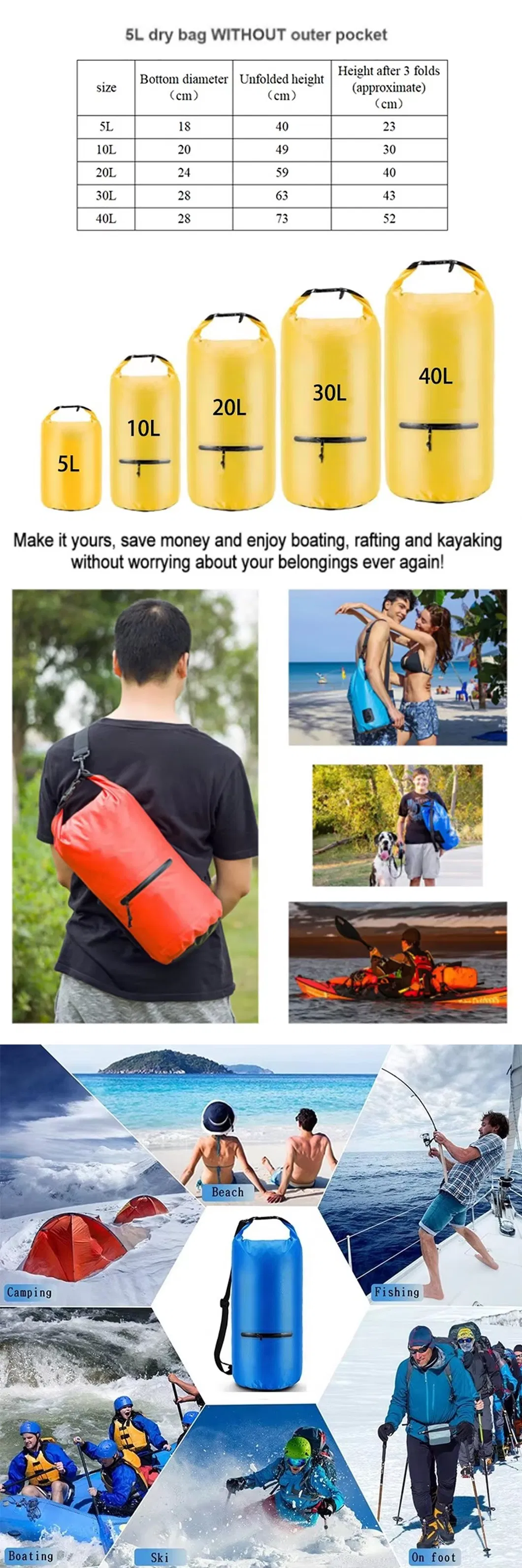 SJ-YB2136 Bolsa de barril seca y a prueba de agua personalizada para rafting al aire libre y buceo en piscina