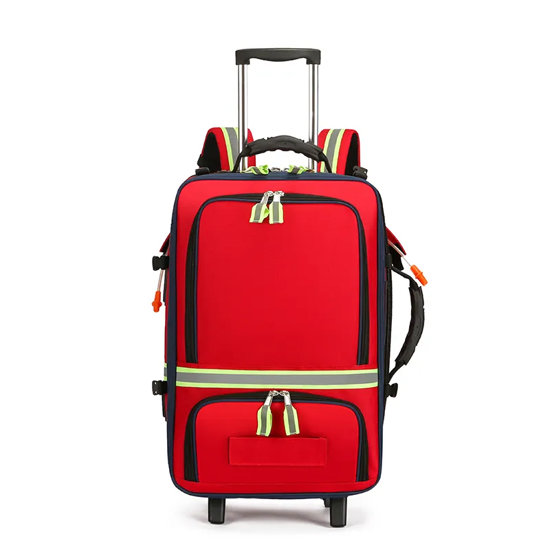 Carro de Emergencia Médica para Doctores con Ruedas Mochila de Carro con Sección para Cilindro de Oxígeno