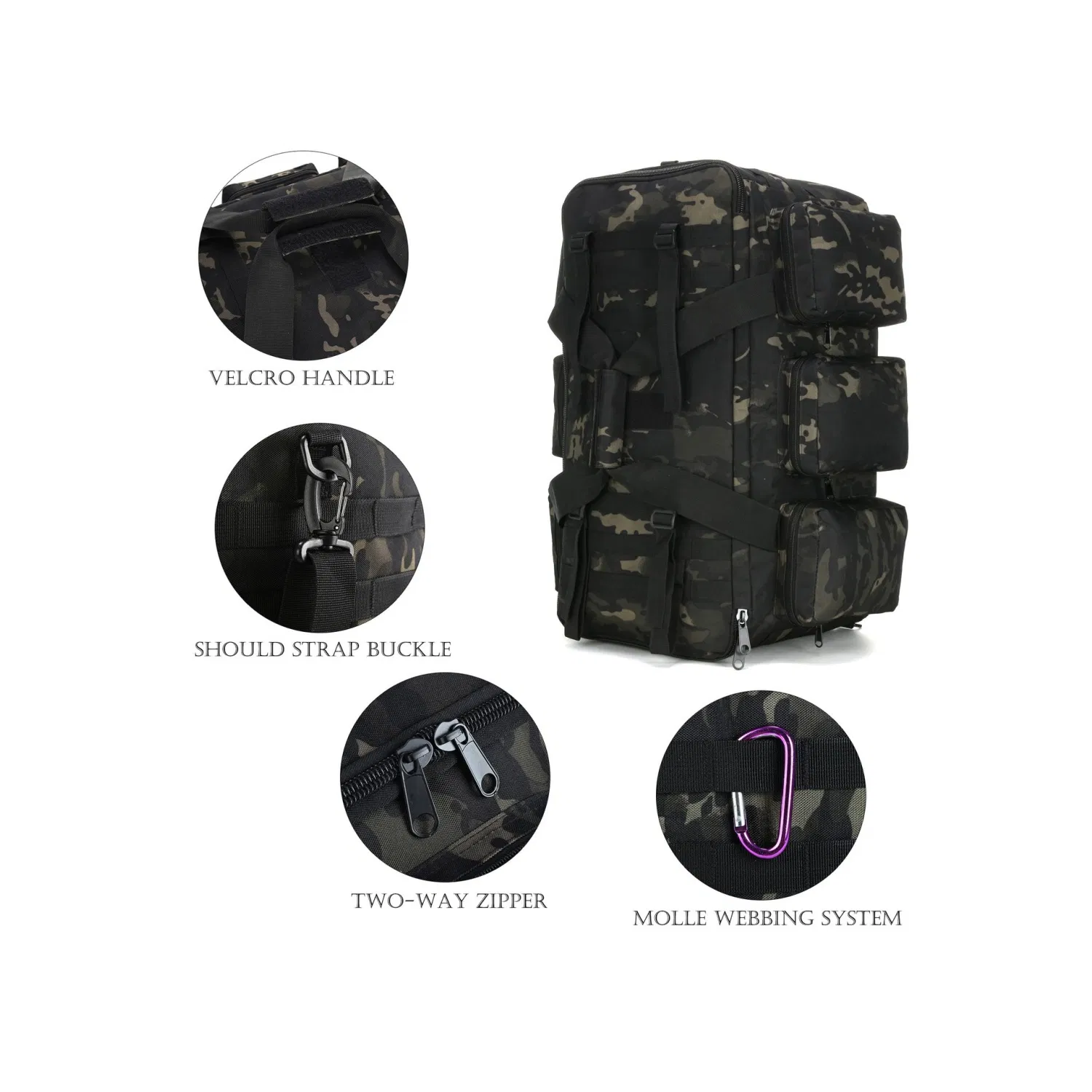 50L Mochila Duffel Grande y Duradera para Camping Táctico de Hombre, Ligera, Ideal para Deportes y Fin de Semana