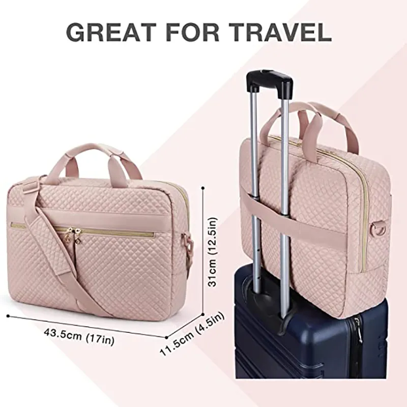 Bolsa de hombro para tabletas de viaje grande de color rosa 17.3 impermeable