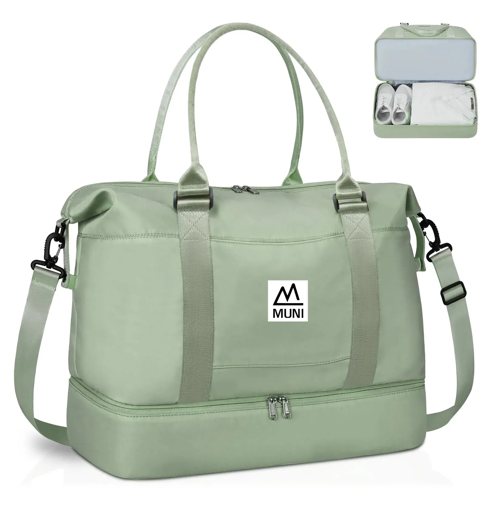 Taslan 30L Diseño Bolsa de Fin de Semana para Mujeres Bolsa de Gimnasio Duffel con Compartimento para Zapatos