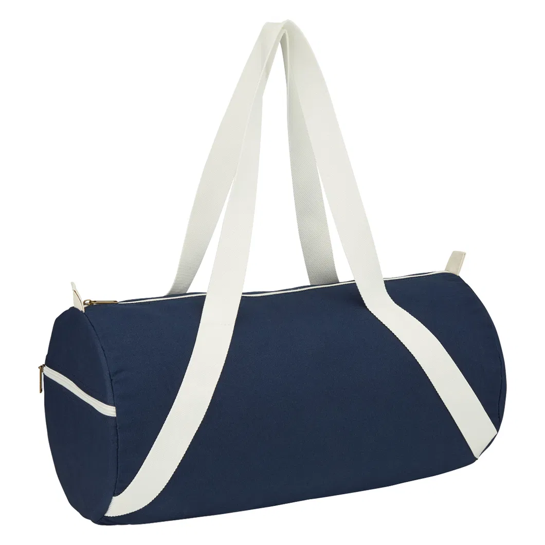 Bolsa de fin de semana tipo barril de algodón, bolsa de viaje de lona, tote de viaje