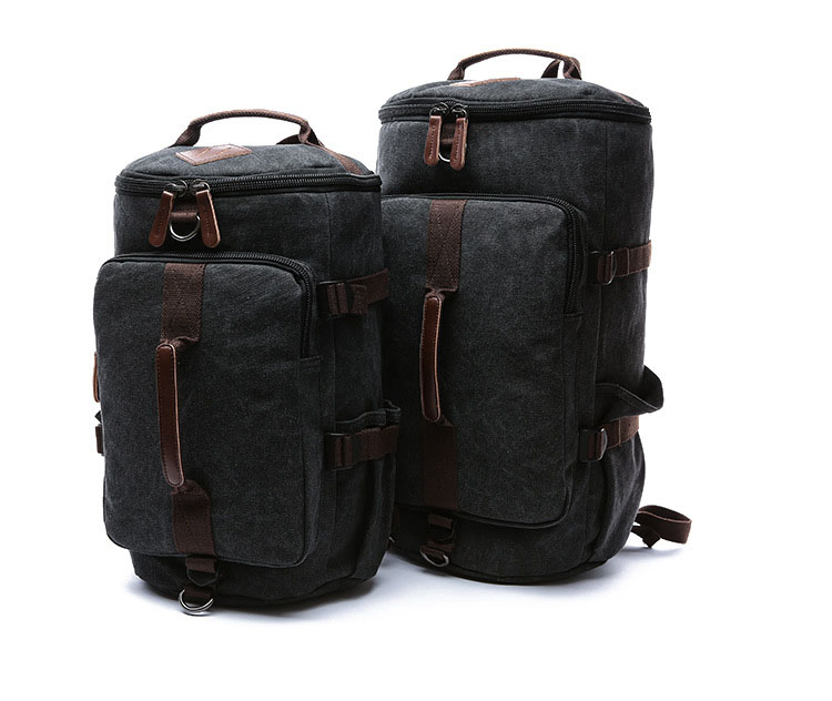 Mochila de lona tipo barril casual de moda para computadora portátil, mochila para escuela y universidad