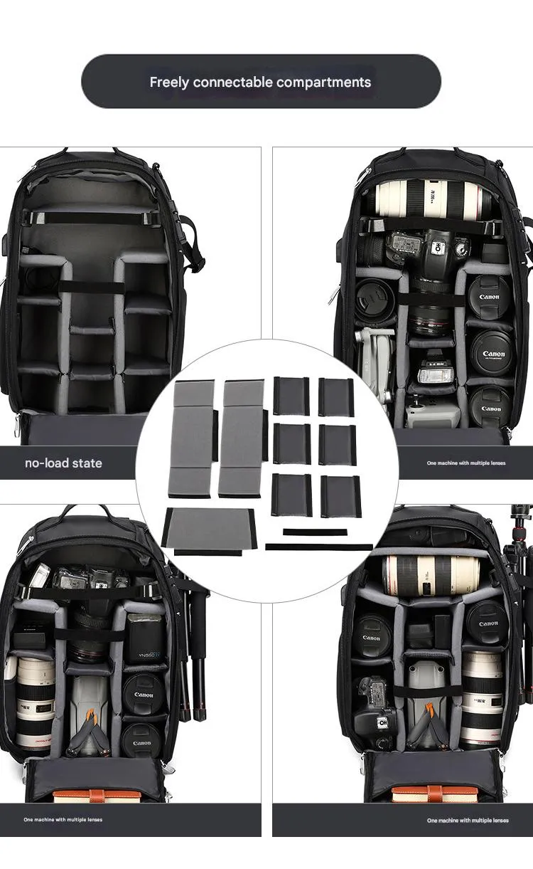 Bolsa de fotografía pequeña personalizada para exteriores, mochila de viaje de ocio de tela Oxford