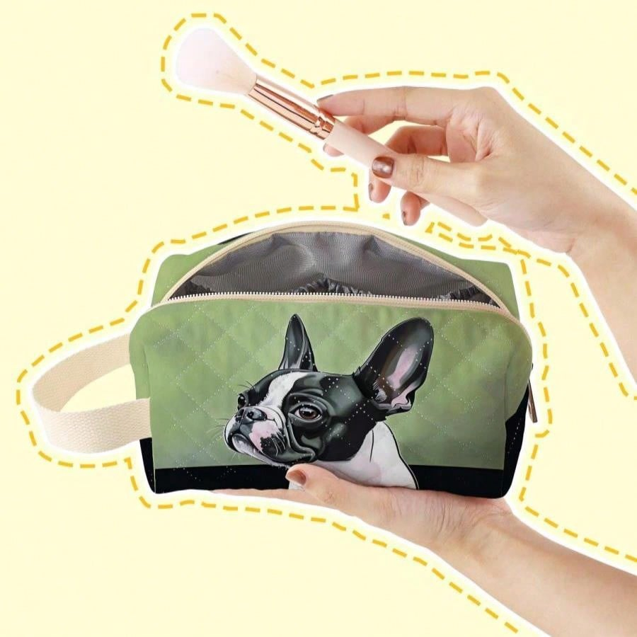 Moda Mujeres Hombres Anime Logo Personalizado Neceser de Maquillaje Promoción Pequeño Asa Plegable Suave Acolchado de Terciopelo Viaje Belleza Bolsa Cosmética