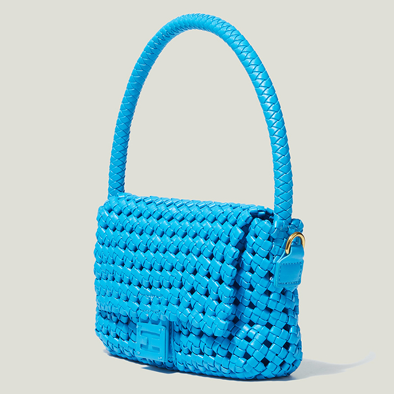 Sh2363 Bolsa de mujer baguette pequeña hecha a mano con nudo de molino de viento, bolso cruzado de lujo para damas, bolso de hombro personalizado