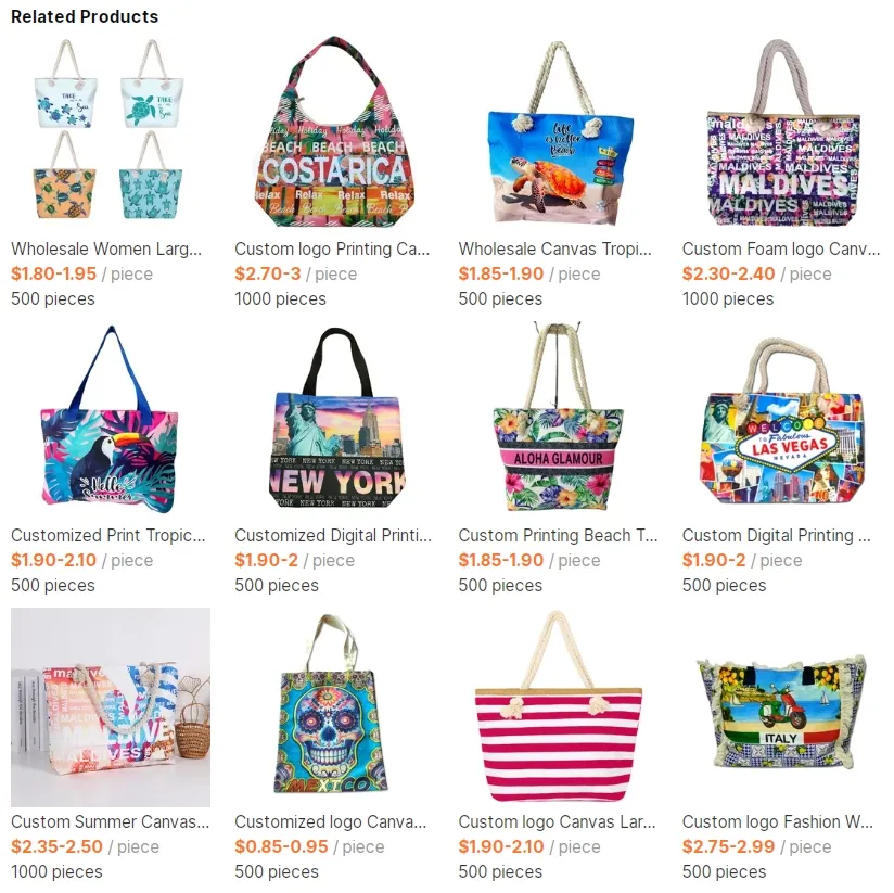 Detalle de bolsa de playa personalizada