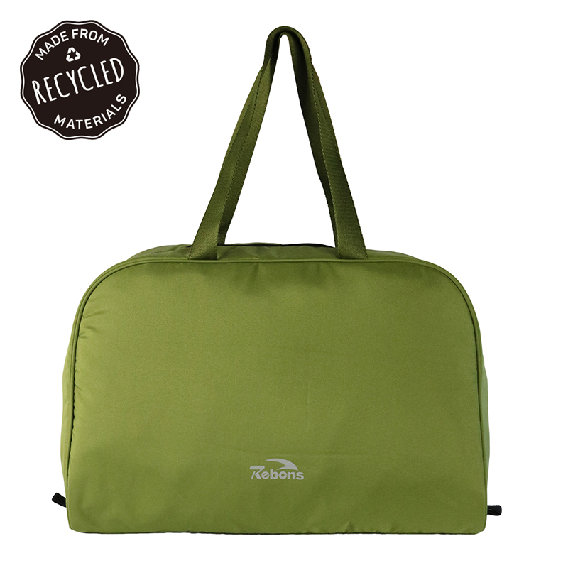 Bolsa de deporte tipo barril acolchada impermeable de RPET reciclado hecha de botellas de plástico