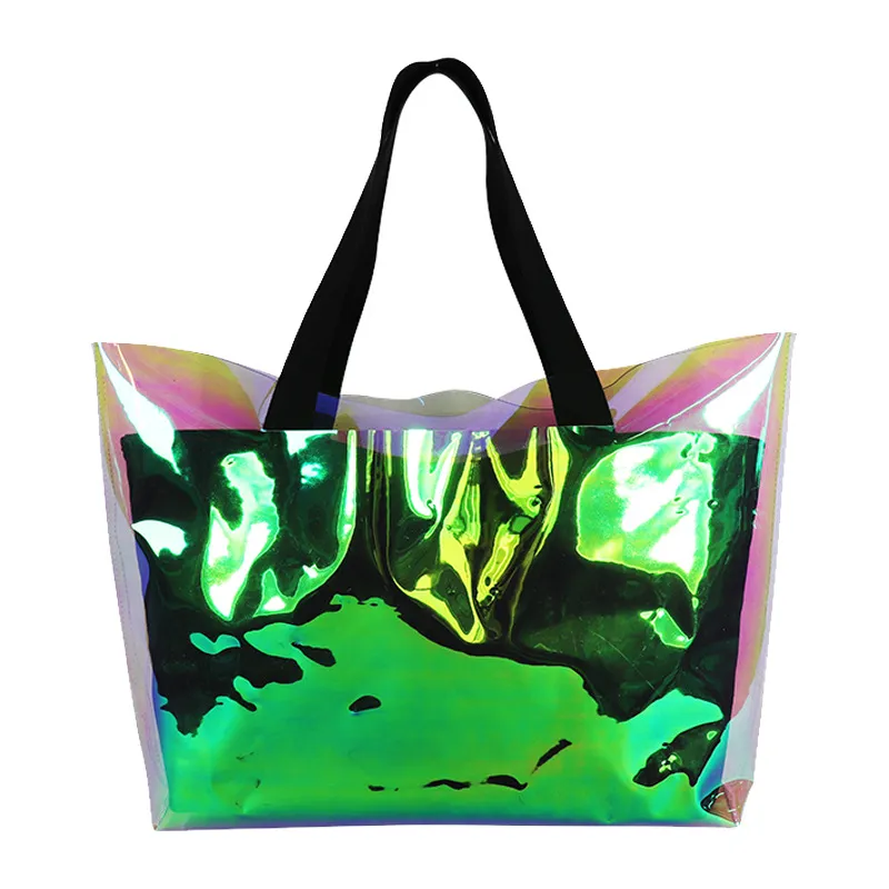 Bolsas de playa personalizadas de PVC transparente holográfico