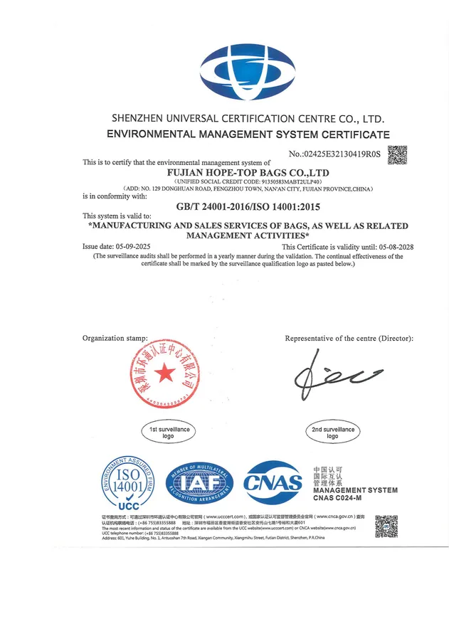 Certificación de calidad de mochilas