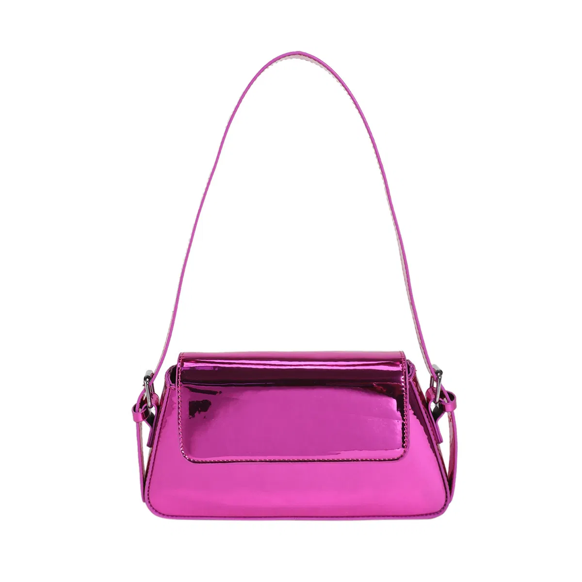 Bolso baguette de mujer de charol elegante, textura brillante, bolso de hombro y axila