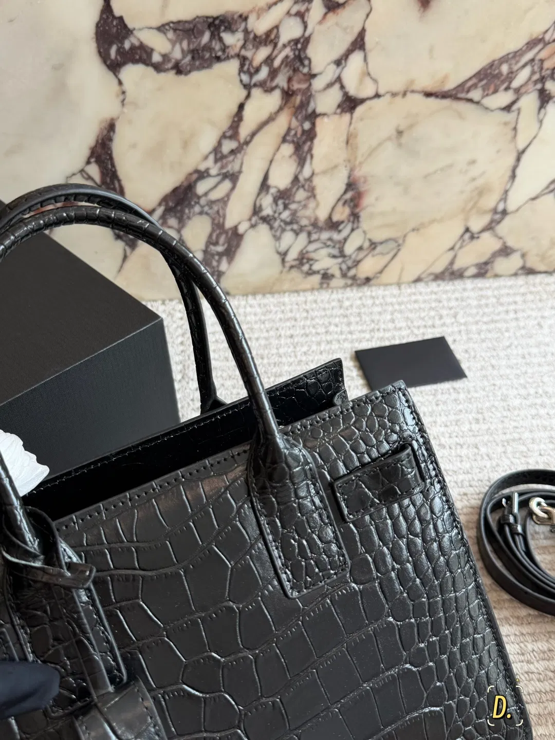 Bolsa tote de gran capacidad estilo acordeón, removible, con textura de cuero embosado de cocodrilo brillante, bolsa de lujo ligero para mujeres