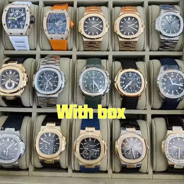 Omg Reloj de Lujo Multifuncional con Luz Nocturna Movimiento Suizo de la Fábrica Lunar Dial