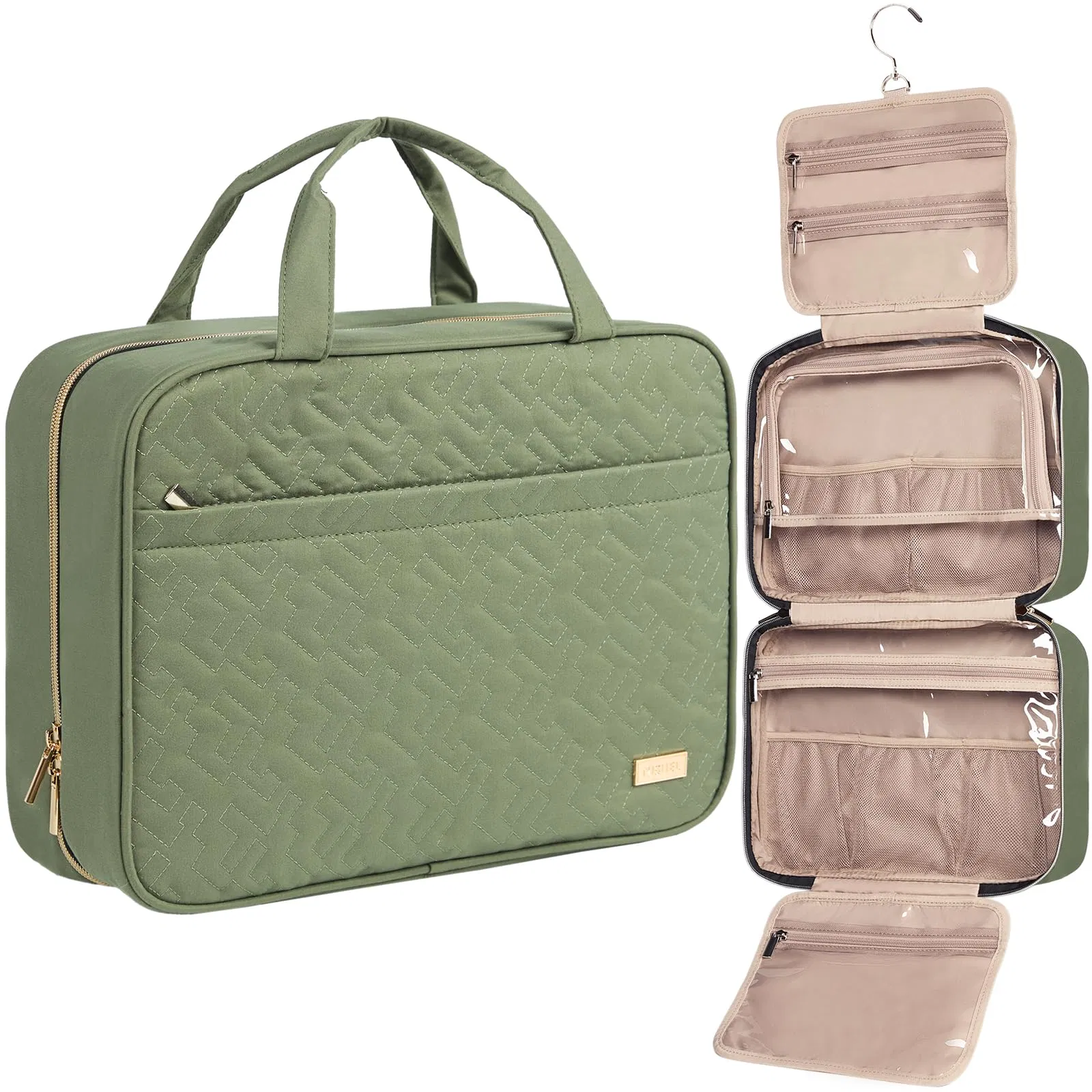 Organizador de belleza colgante impermeable para viajes, bolsa portátil de almacenamiento para baño, maquillaje, artículos de tocador y cosméticos