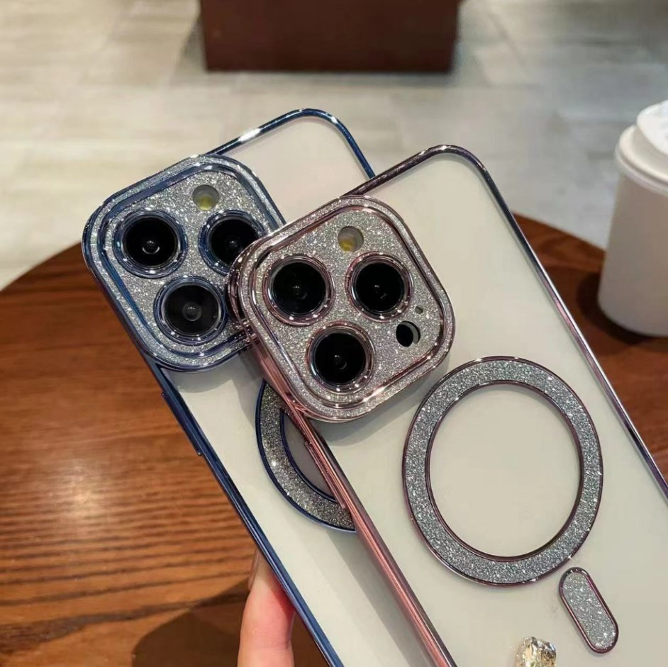Nuevo estuche para teléfono móvil con electrochapado y cubierta con anillo magnético Magsafe para iPhone
