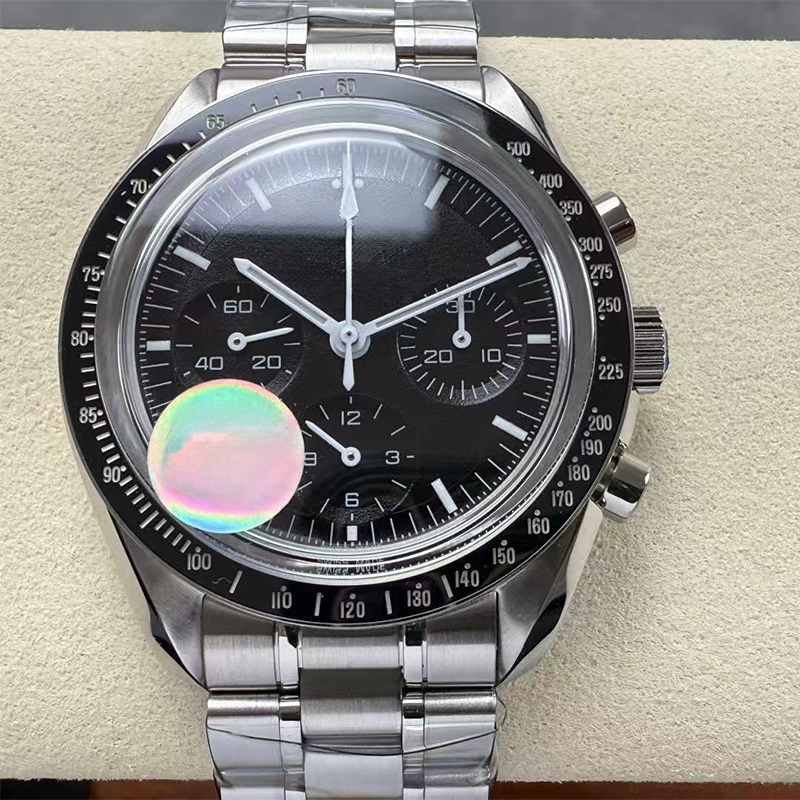 Reloj Profesional Super Serie de Acero Lunar con Luminiscencia y Cronometraje Impermeable 42mm Caja de Acero Inoxidable