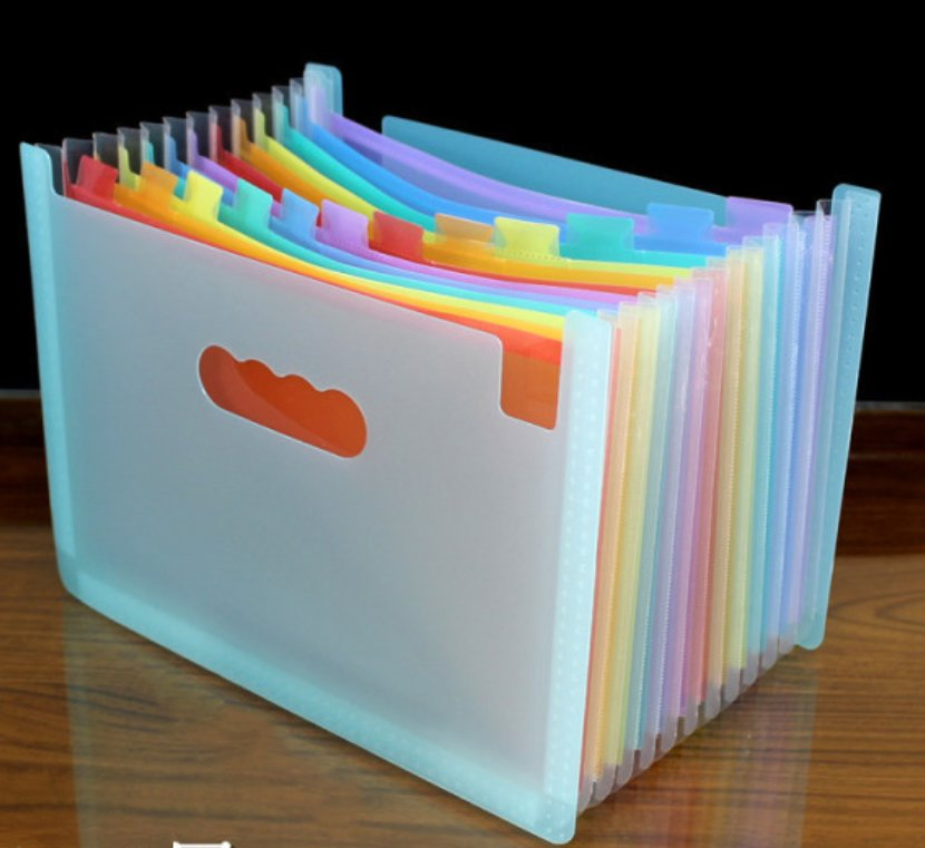 Bolsa de documentos portátil de carpeta expandible organizadora de acordeón arcoíris A4