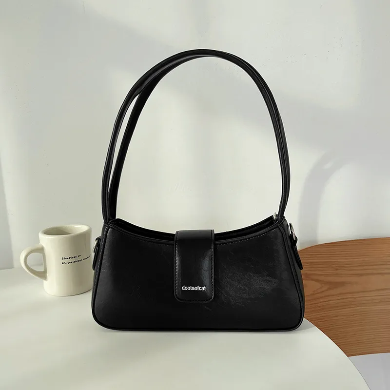 Bolsa de mano clásica tipo baguette portátil y casual para chicas y mujeres