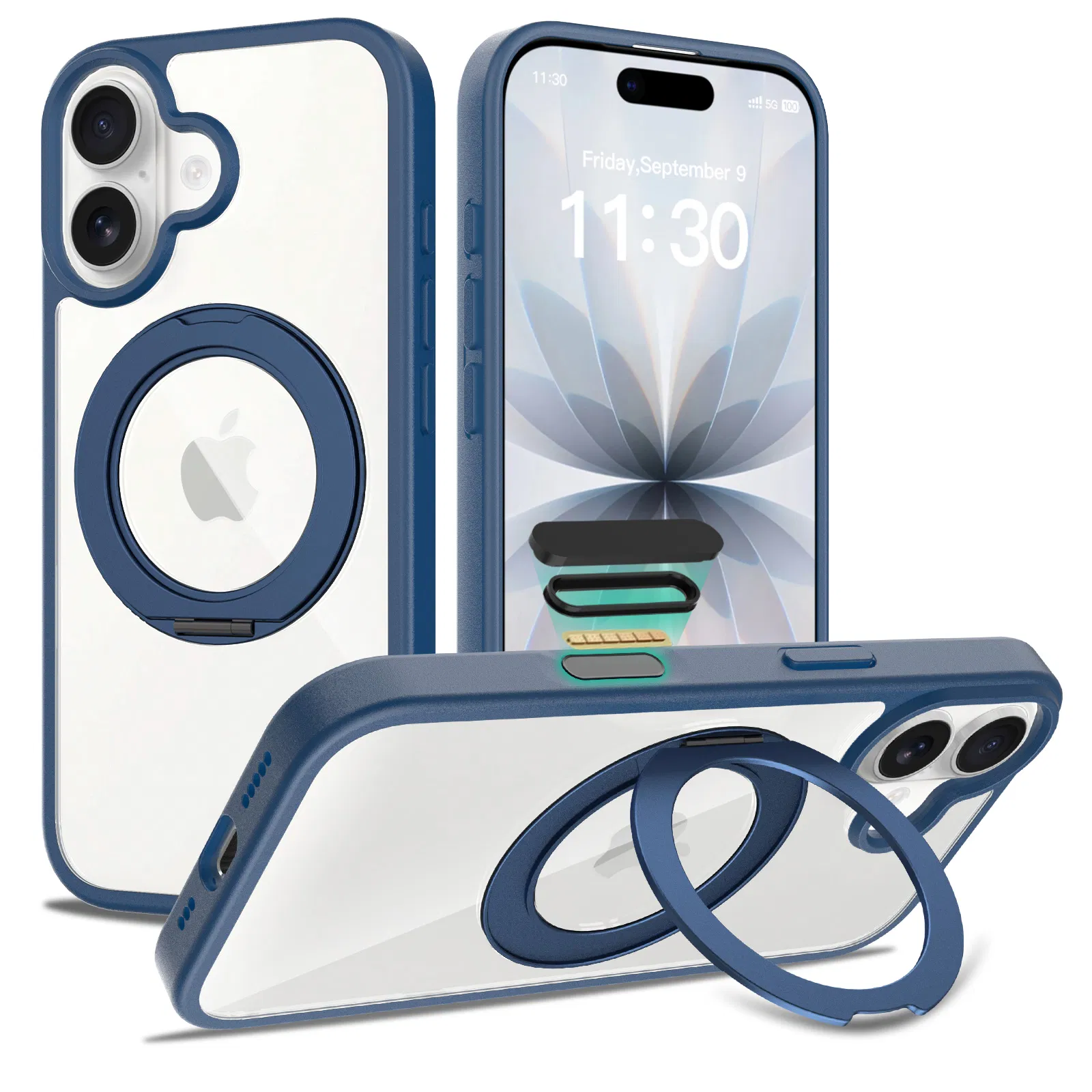 Funda protectora de teléfono móvil magnética de TPU, silicona, PC, cuero, soporte claro, Magsafe, sublimación, mate, con soporte, parachoques, a prueba de golpes, billetera inteligente
