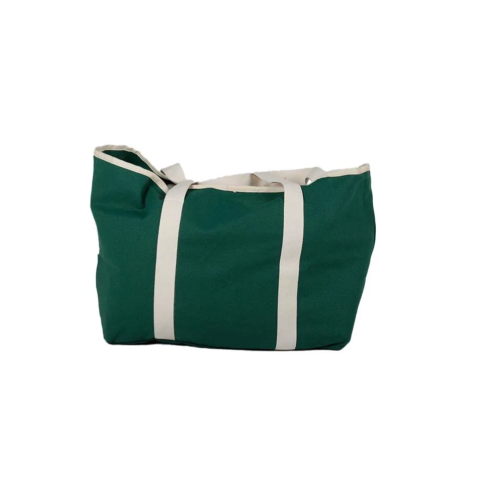 Bolsa de playa y camping de gran capacidad de lona verde oscuro para minoristas
