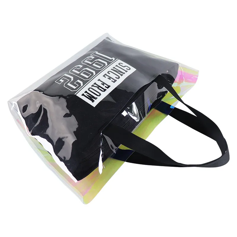 Bolsas de playa personalizadas de PVC transparente holográfico