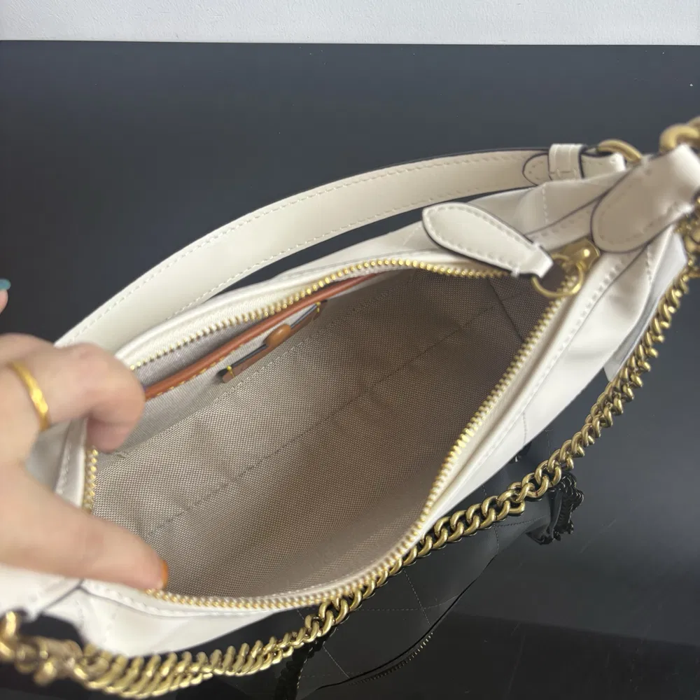 Bolso de bajo brazo de diamante baguette blanco cosido clásico de marca de diseñador para mujeres