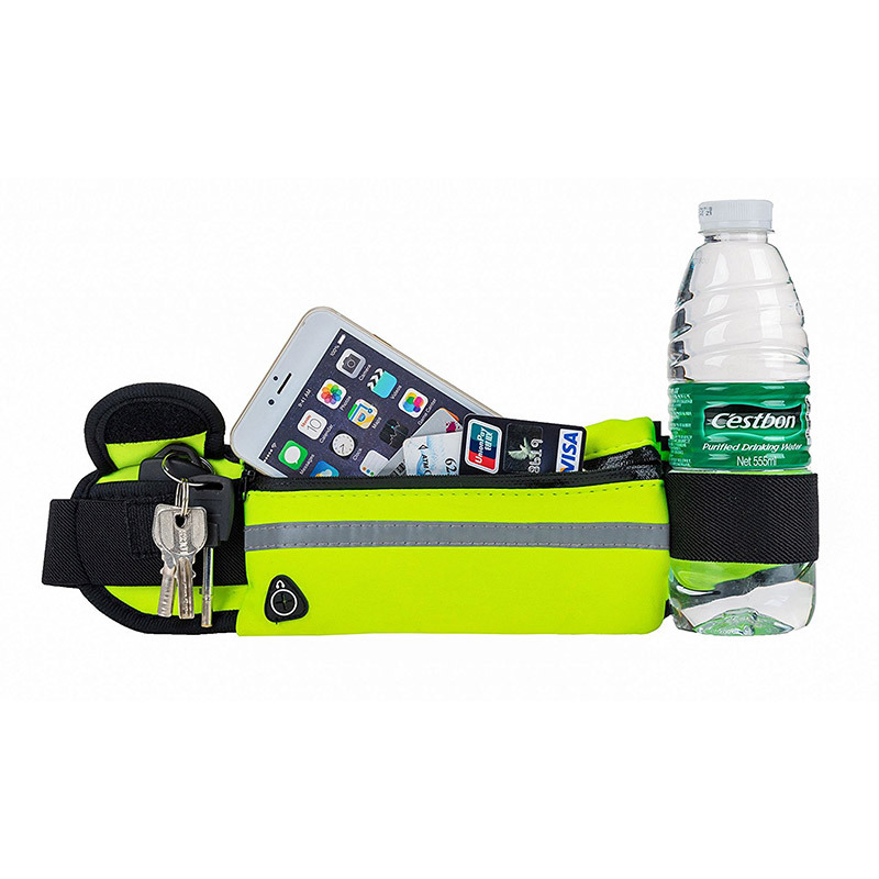 Cinturón de correr impermeable de neopreno barato con soporte para botella plegable