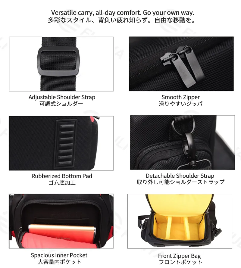 Funda de Cámara Personalizada DSLR Impermeable Portátil Bolsa de Hombro para Equipos de Fotografía y Grabación de Video
