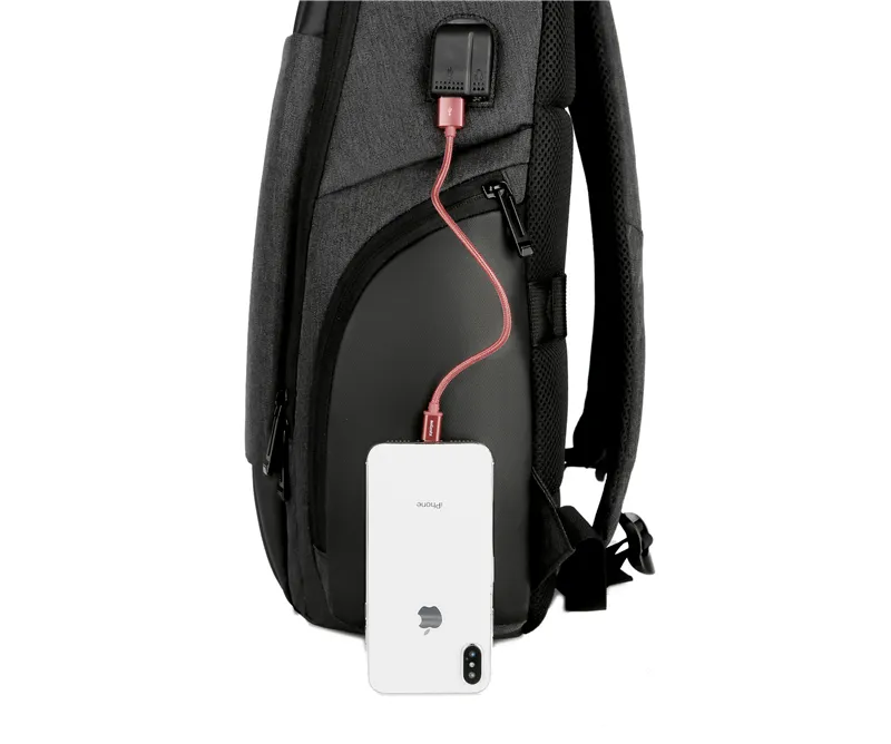 Mochila de negocios al por mayor para laptop, gran capacidad, bolsa para computadora con carga USB