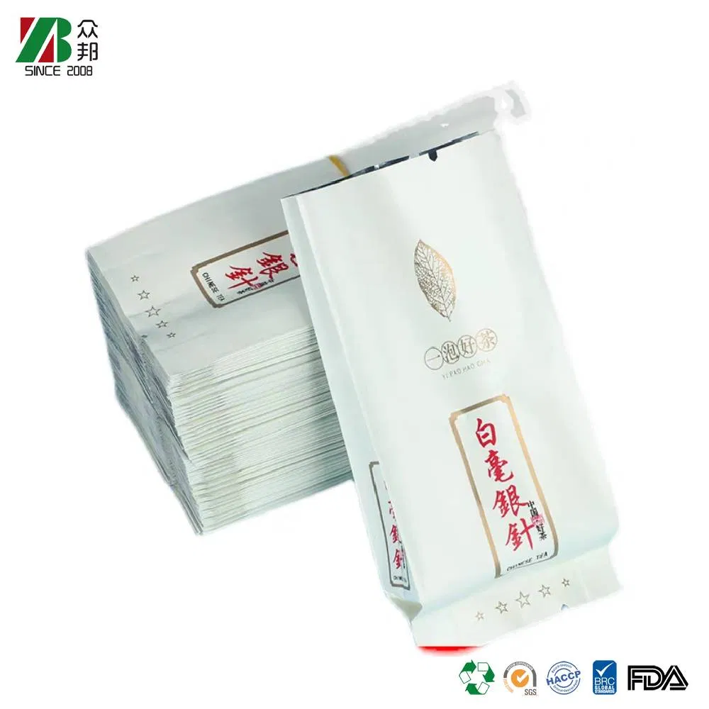Bolsa de embalaje de alimentos de aluminio impresa personalizada para té negro y té verde, bolsa de sellado trasero tipo acordeón
